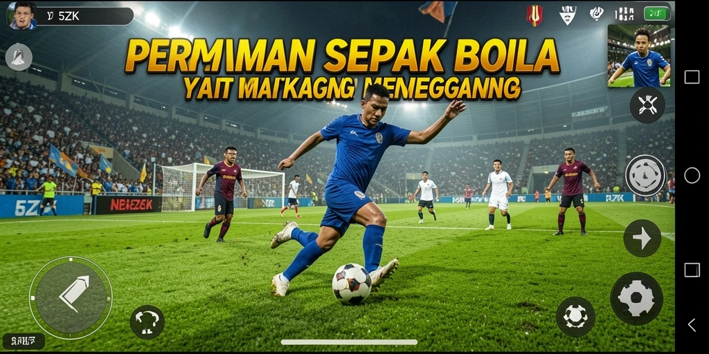 Tampilan gameplay 5ZK dengan aksi sepak bola yang mendebarkan.