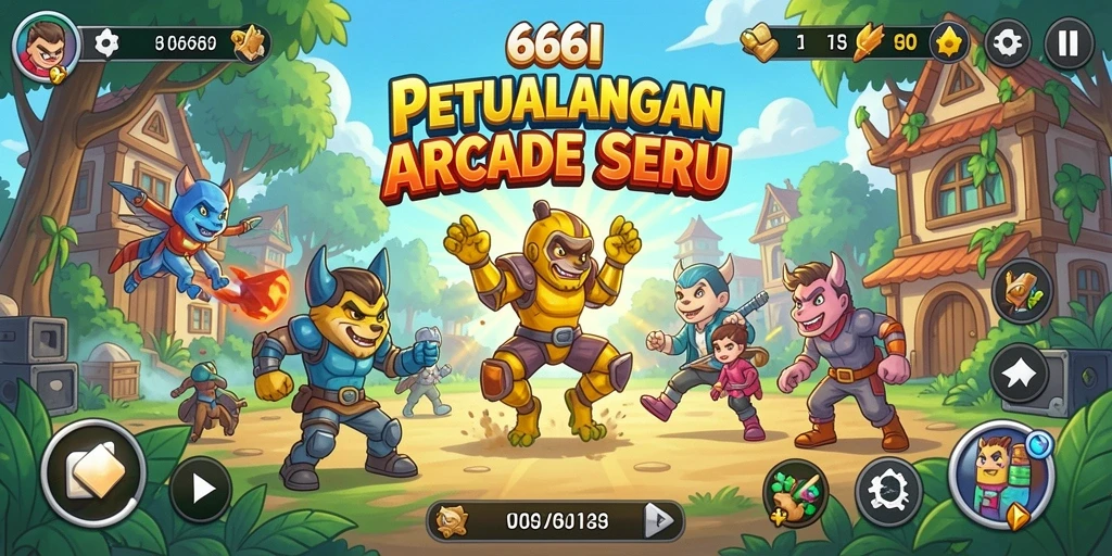 Tangkapan layar gameplay 666I yang menampilkan keseruan Arcade.