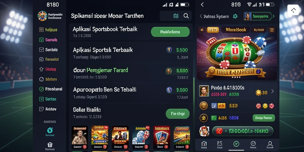 Tampilan antarmuka utama 8180 saat bermain Sportsbook.