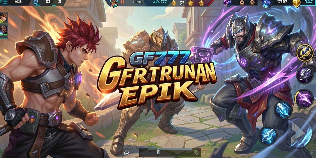 Screenshot gameplay GF777 menampilkan aksi seru dalam pertempuran tim.