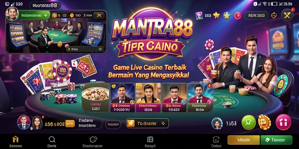 Tampilan gameplay live casino yang mendebarkan dan interaktif.