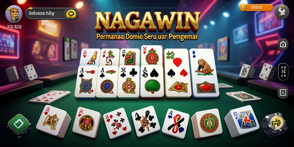 Screenshot gameplay seru NAGAWIN dalam permainan Domino.