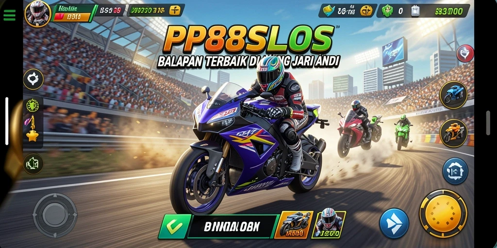 Gameplay menegangkan balapan motor di PP88SLOTS.