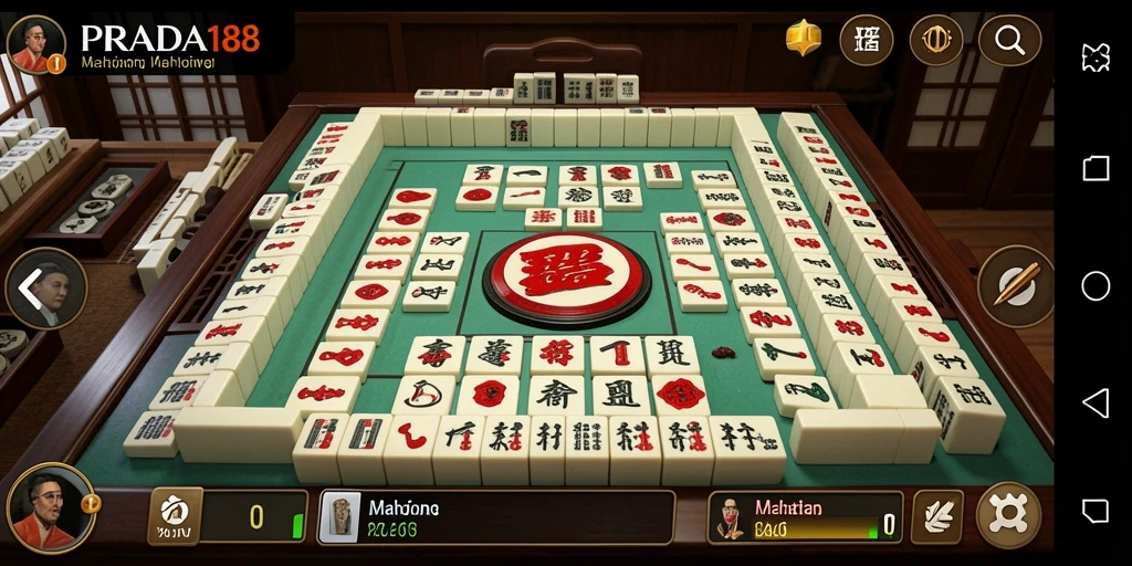 Tampilan gameplay Mahjong yang menarik dan interaktif di PRADA188.