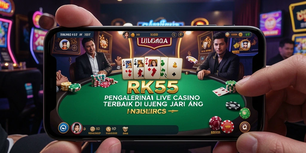Screenshot RK55 menampilkan dealer yang bersinar dan gameplay mengasyikkan.