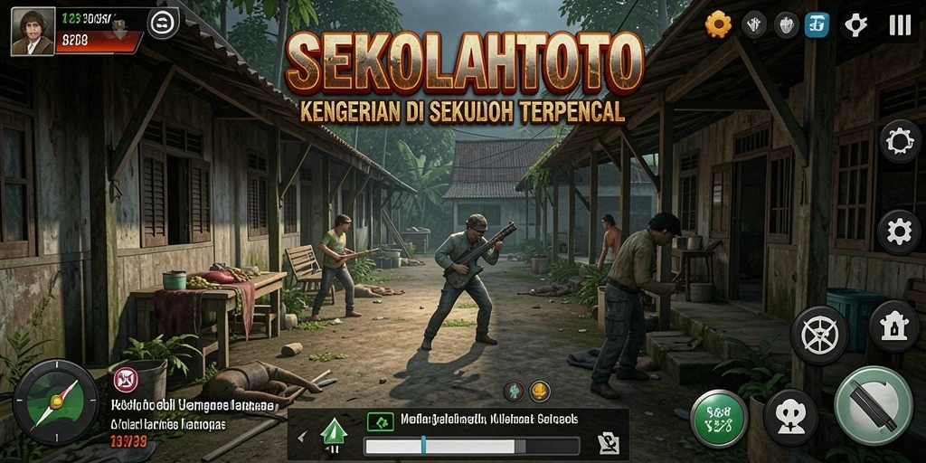 Gameplay menegangkan di SEKOLAHTOTO dengan suasana horror yang intens.