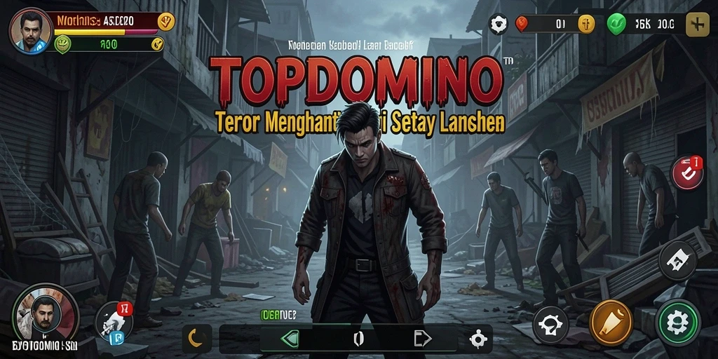 Screenshot menunjukkan momen menegangkan dalam permainan TOPDOMINO.